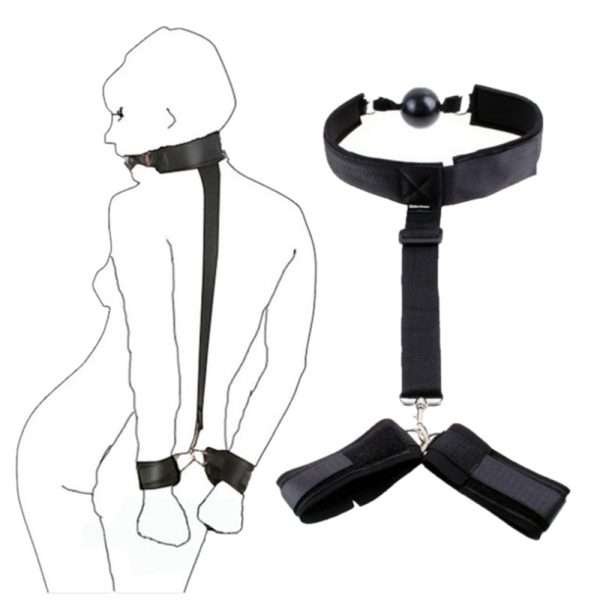 Esposas Riata Espalda Boca Mordaza Manos Bondage